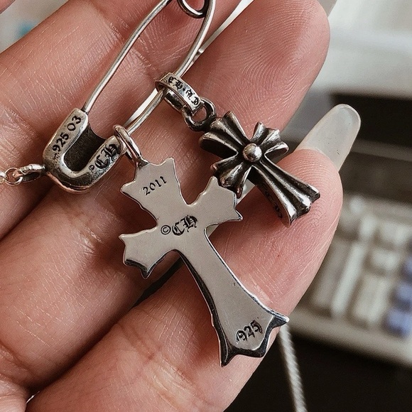 chrome hearts style cross pin necklace - Picture 4 of 5